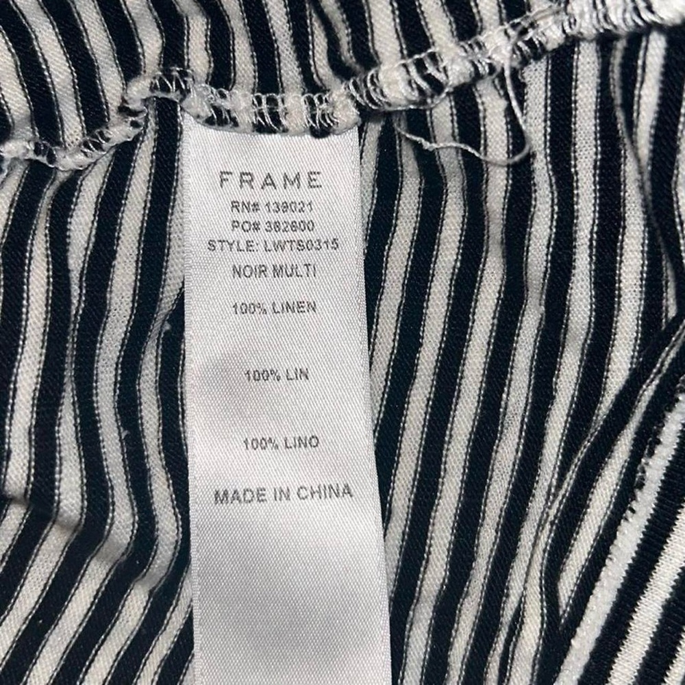 Frame Denim Black and White Striped Long Sleeve Tee - Picture 7 of 9
